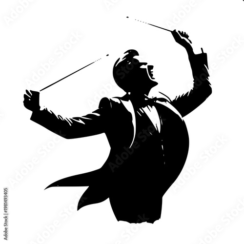 Symphony Orchestra Conductor Silhouette Vector