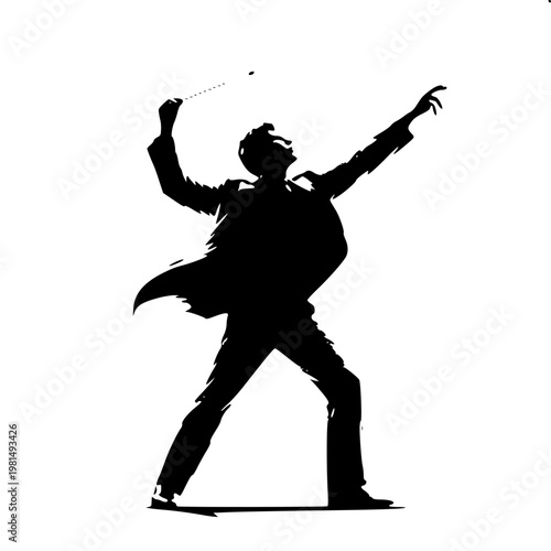 Traditional Male Music Performance Solid Shape