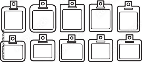 A line of stylized backpacks with zippers and straps in a grid layout Vector