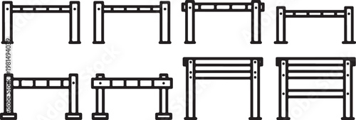 Various types of bathroom sinks with plumbing configurations Vector