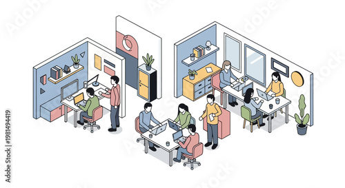 People Working in Office Space.