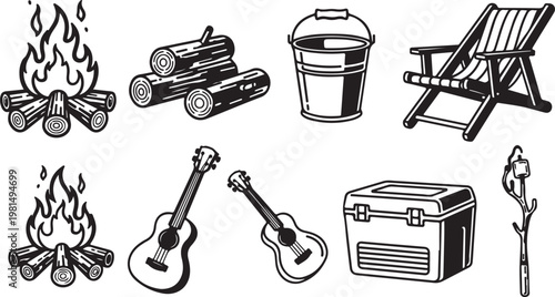A collection of vintage and modern vehicles and transport items Vector