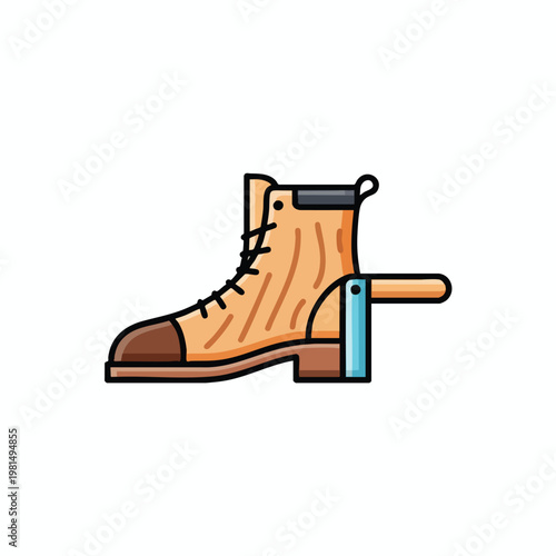 Stylish Leather Boot with Rivets and Laces for Fashion and Casual Wear