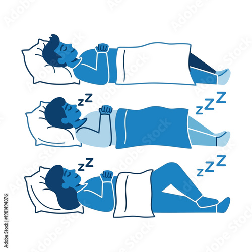 Diverse Sleep Positions: Side, Back, and Fetal Sleepers Illustrate Restful Night