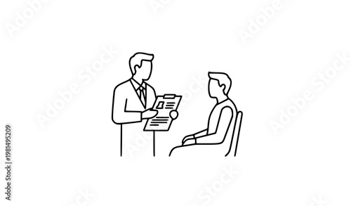 Interview icon vector minimal hiring meeting outline