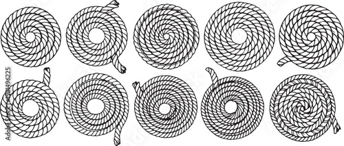 Fotografía Complex geometric patterns composed of interwoven black spirals on white backgro