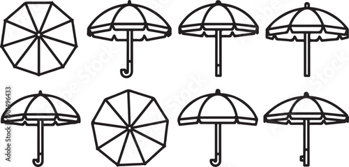 Variations of a star-shaped wheel with different spoke patterns and designs Vector