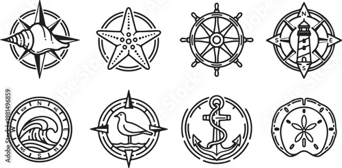 Intricate line drawings of ancient egyptian scarabs and hieroglyphs Vector