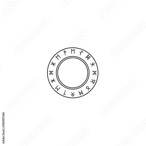 Circle with runes symbols design.
