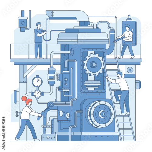 Industrial Machine Operation and Maintenance by Skilled Technicians.