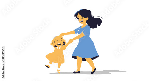 Mother and Child Dancing Happily Together