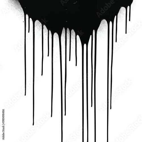 Abstract Black Ink Dripping Effect for Creative and Artistic Designs