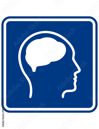 Autism Awareness Brain Icon – Mental Disorder Neurodiversity Symbol Blue Vector