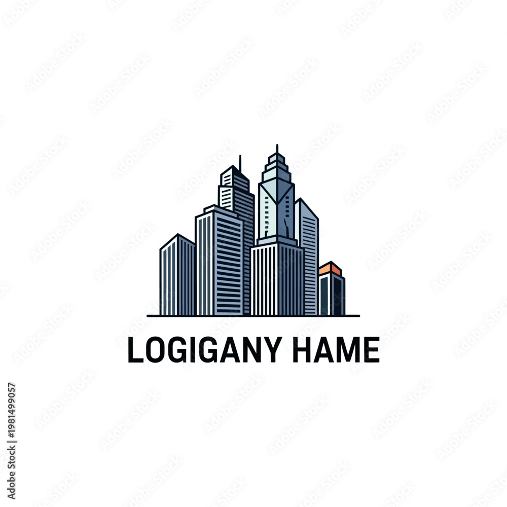 Obraz premium City Skyline Logo Design Illustration.