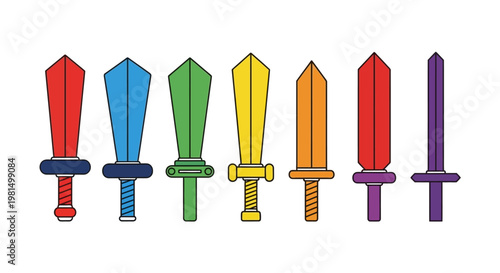 Rainbow Swords Collection: Fantasy Weapons, Game Assets, Colorful Blades