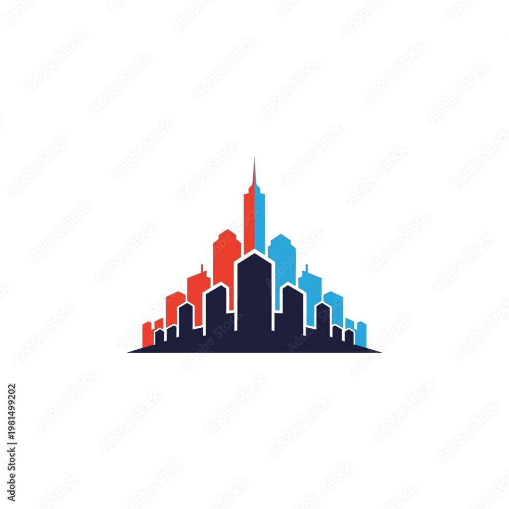 Fototapeta premium City Skyline with Colorful Buildings Downtown.