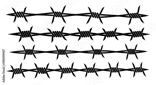 Barbed Wire Fence Section - Industrial Security Barrier