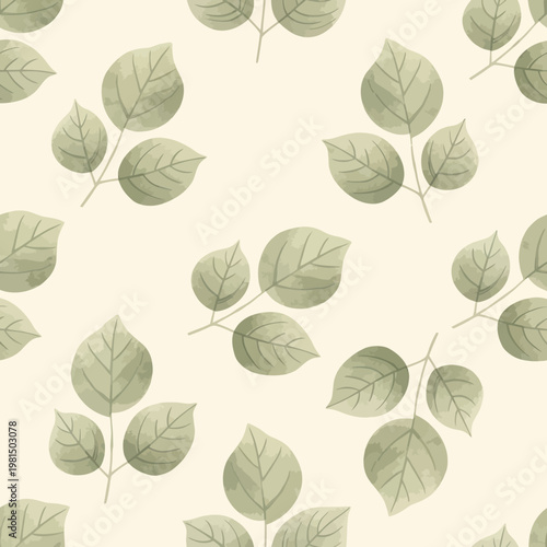 Green leaves on a stem.