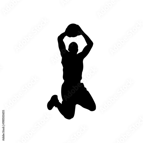 Basketball player dunking the ball with powerful jump and high energy action Vector illustration