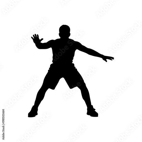 Basketball defender closely guarding opponent showing balance and readiness Vector illustration