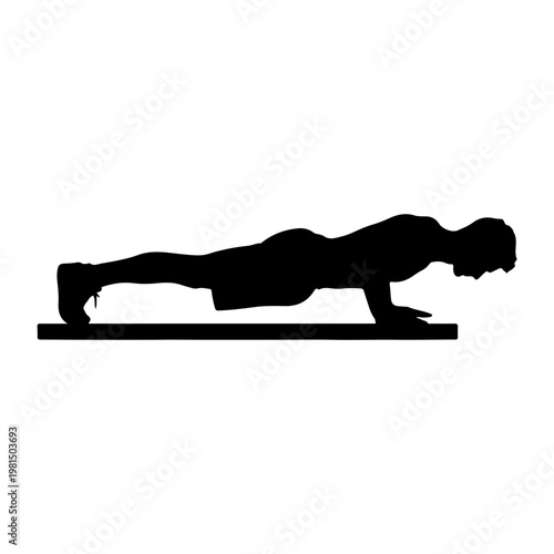 Man doing incline push ups showing upper body strength and fitness training Vector illustration