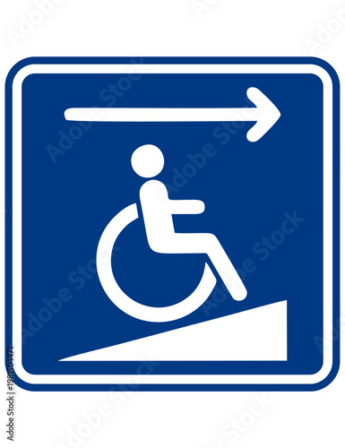 Wheelchair Direction Right Arrow Sign – Accessible Route Indicator Vector