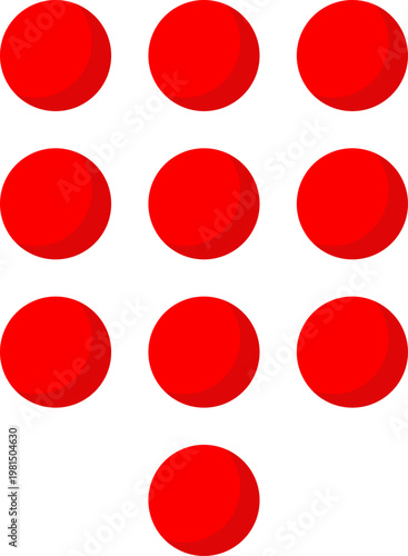 Red numeric keypad vector icon for phone dialer and security code