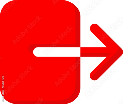 Red login enter door icon for account sign in and user access