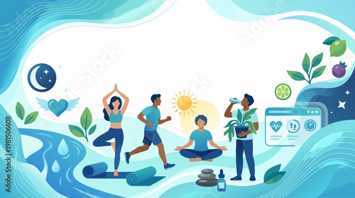 Wellness Brand Backdrop With Soft Luminous Waves