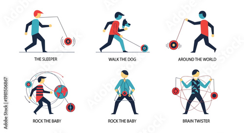 Yo-yo Tricks Collection: Sleeper, Walk the Dog, Around the World, Rock the Baby, Brain Twister