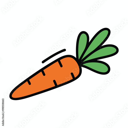 Cartoon Carrot Illustration for Healthy Food and Nutrition Concepts