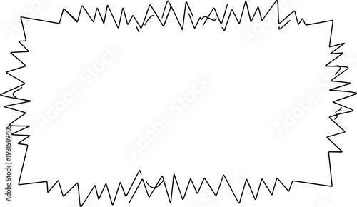 Abstract vector illustration of a jagged, irregular outline resembling a rough burst or frame, suitable for graphic design elements