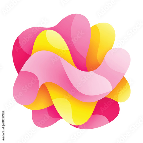 Vibrant colorful abstract shape design.
