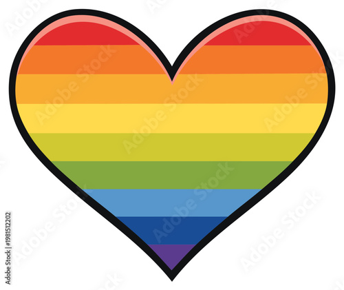 Free Download Rainbow Striped Heart Illustration Expressing Love, Pride, Acceptance and Diversity with Bright Colors - GFXLoad