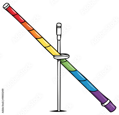 Rainbow-Colored See-Saw: Playground Equipment for Kids, Joyful Illustration