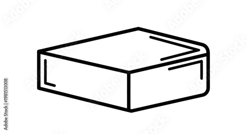 Simple Line Art Icon of a Closed Book, Minimalist Design