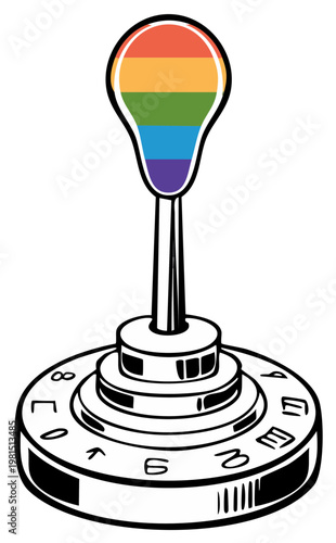 Gear Shift Lever with Rainbow Symbol