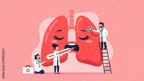 World Lung Day Medical Professionals Conducting a Comprehensive Examination of Human Lungs, Highlighting Respiratory Health, Diagnosis, and Treatment for Wellness