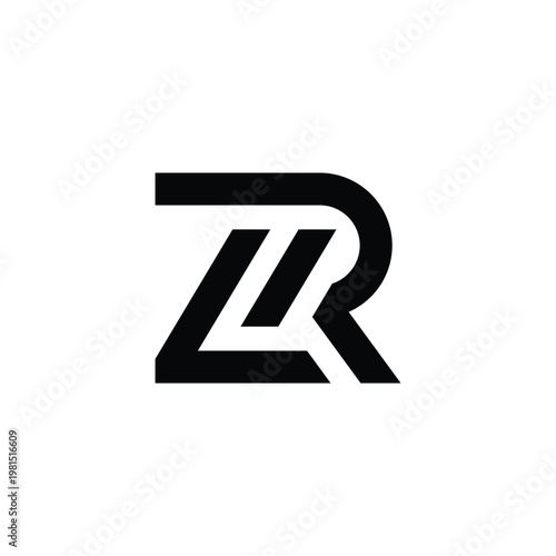 Abstract ZR Letter Monogram Logo design