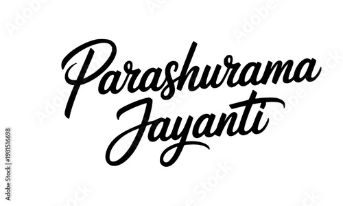  Parashurama Jayanti elegant black calligraphy text design for Hindu festival celebration honoring the sixth avatar of Lord Vishnu on white background