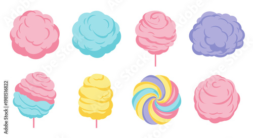 Colorful Cotton Candy Assortment - Sweet Treats Collection