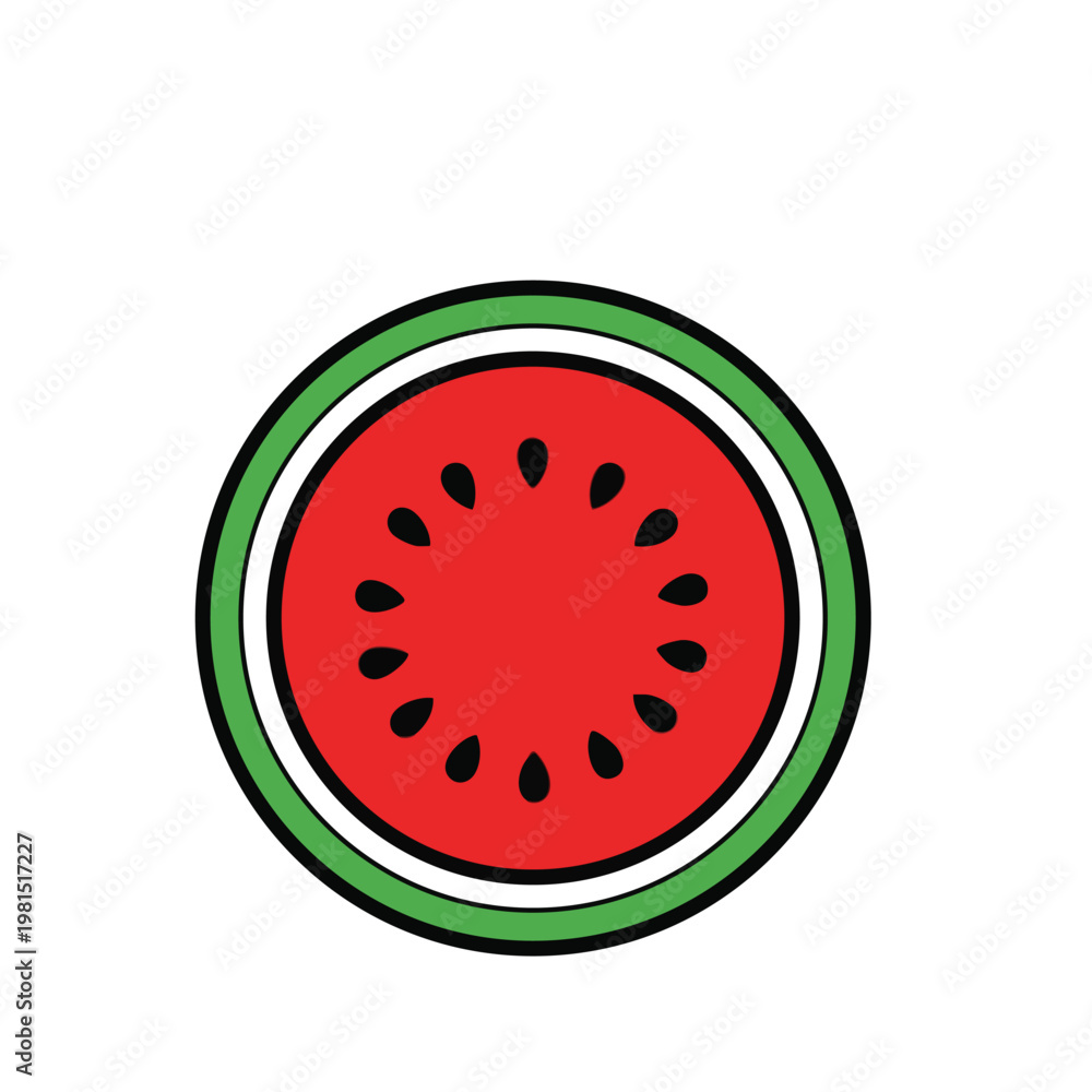 Fototapeta premium Vibrant and Fresh Watermelon Slice on White Background for Summer and Healthy Eating Concepts