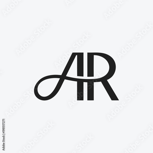 AR Monogram Logo design vector