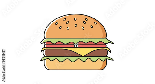 Delicious cheeseburger with lettuce tomato.