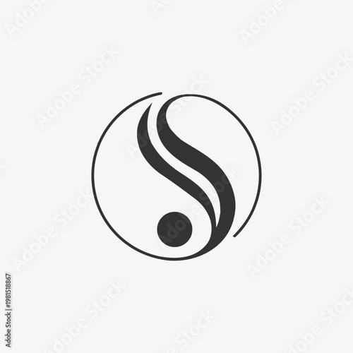 Abstract S Letter Logo in Circle vector