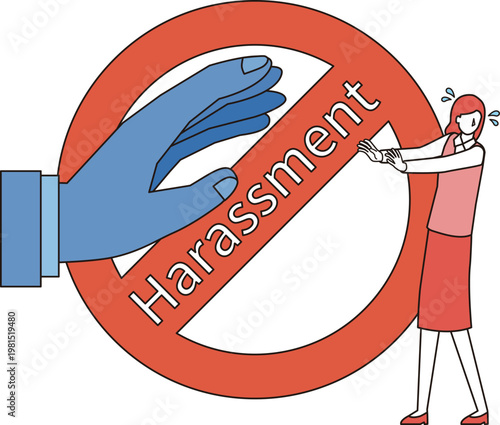 ハラスメントを拒否する女性