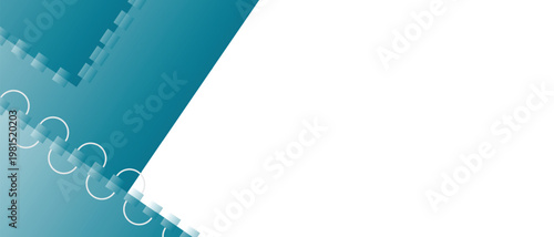 Abstract Teal Technology Background with Minimalist Geometric Lines and White Copy Space