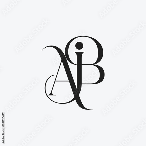 Elegant Intertwined AJB Monogram Logo
