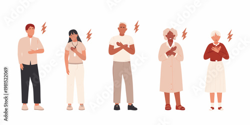 Diverse people experiencing love or strong positive emotional reactions