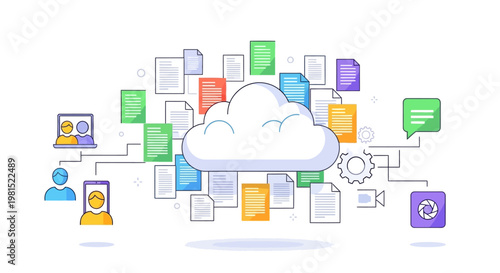 Cloud computing network technology concept.